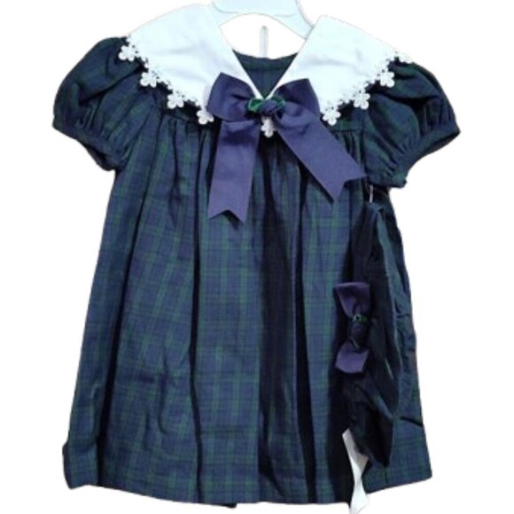 Rare Editions 3 Piece Set Baby 18 Month Y2K Dress, Panty, & Bonnet Gingham NWT - Picture 1 of 10